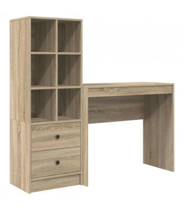 vidaXL Desk with Drawer with Shelf with Storage 2 pcs Sonoma Oak