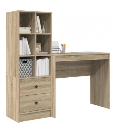 vidaXL Desk with Drawer with Shelf with Storage 2 pcs Sonoma Oak