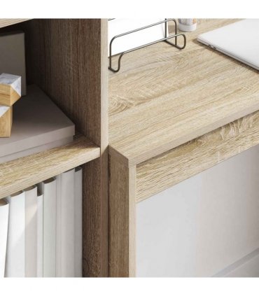 vidaXL Desk with Drawer with Shelf with Storage 2 pcs Sonoma Oak