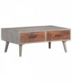 vidaXL Coffee Table Grey 100x60x40 cm Solid Rough Mango Wood