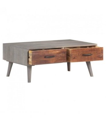 vidaXL Coffee Table Grey 100x60x40 cm Solid Rough Mango Wood