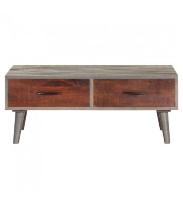 vidaXL Coffee Table Grey 100x60x40 cm Solid Rough Mango Wood