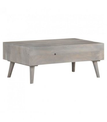 vidaXL Coffee Table Grey 100x60x40 cm Solid Rough Mango Wood