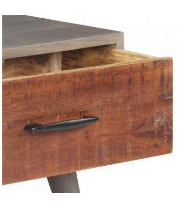 vidaXL Coffee Table Grey 100x60x40 cm Solid Rough Mango Wood