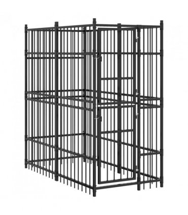 vidaXL Outdoor Dog Kennel Steel 1.84 m²