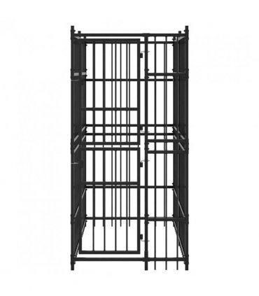 vidaXL Outdoor Dog Kennel Steel 1.84 m²