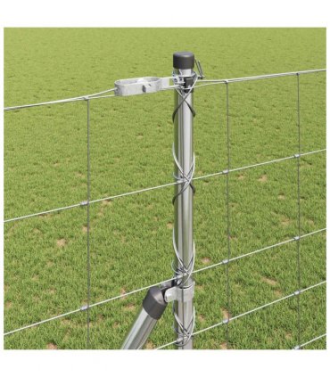 vidaXL Ground Fix Welded Wire Fence 50 x 1.4 m Galvanised Steel Silver