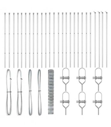 vidaXL Ground Fix Welded Wire Fence 50 x 1.4 m Galvanised Steel Silver