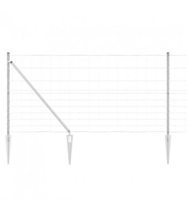 vidaXL Welded Wire Fence with Spikes 25 x 1.2 m Galvanised Steel Mesh