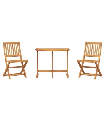 vidaXL 3 Piece Folding Garden Dining Set Solid Wood Acacia