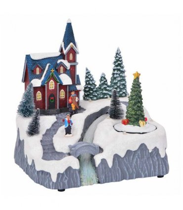 vidaXL Christmas Village Decoration Multicolour 20.5 x 17 x 21 cm