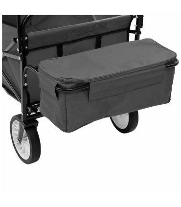 vidaXL Folding Hand Trolley with Canopy Steel Grey