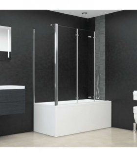 vidaXL Bath Enclosure 120x69x130 cm Tempered Glass Transparent
