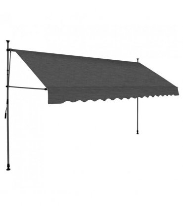 vidaXL Manual Retractable Awning with LED 350 cm Anthracite