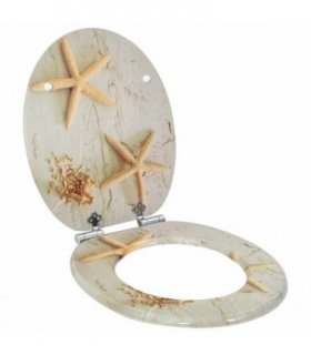 vidaXL Soft-Close Toilet Seat Yellow and White 44 x 38 cm MDF board