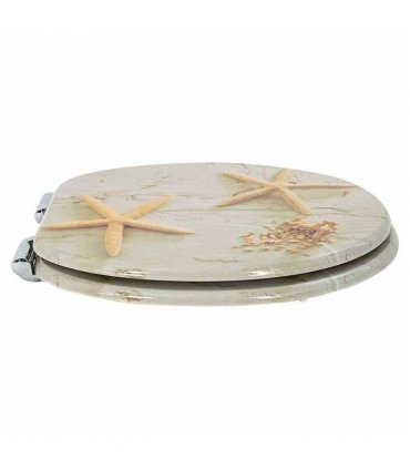 vidaXL Soft-Close Toilet Seat Yellow and White 44 x 38 cm MDF board