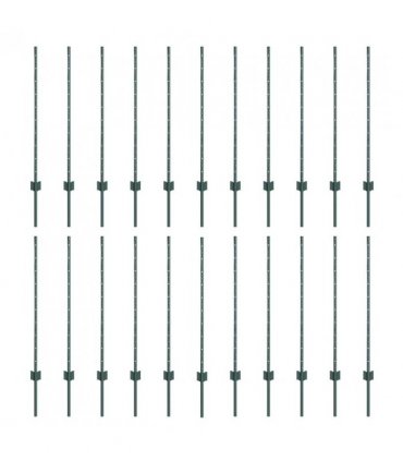 vidaXL Fence Post 22 pcs Green 140 cm Steel
