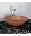 vidaXL Basin Tempered Glass 42 cm Brown