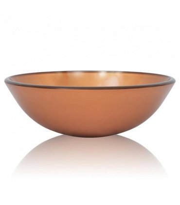 vidaXL Basin Tempered Glass 42 cm Brown