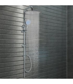 vidaXL Dual Head Shower Set with Hand Shower Stainless Steel