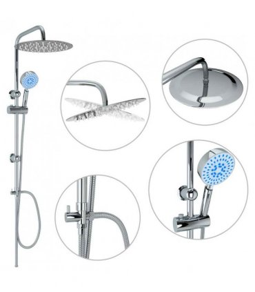 vidaXL Dual Head Shower Set with Hand Shower Stainless Steel