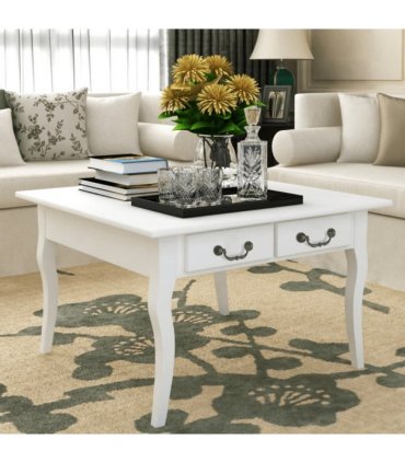 vidaXL vidaXL Coffee Table with 4 Drawers White