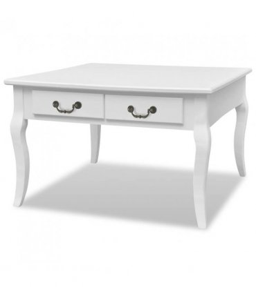 vidaXL vidaXL Coffee Table with 4 Drawers White