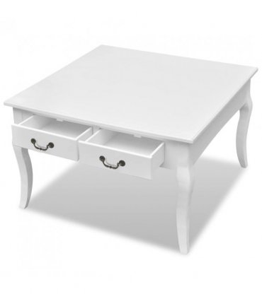 vidaXL vidaXL Coffee Table with 4 Drawers White