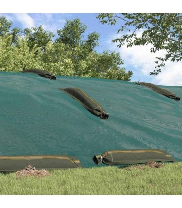 vidaXL Sandbags 25 pcs Dark Green 120 x 27 cm HDPE