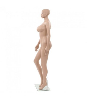 vidaXL Female Mannequin with Glass Base Beige 180 cm
