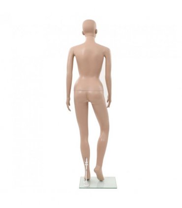 vidaXL Female Mannequin with Glass Base Beige 180 cm
