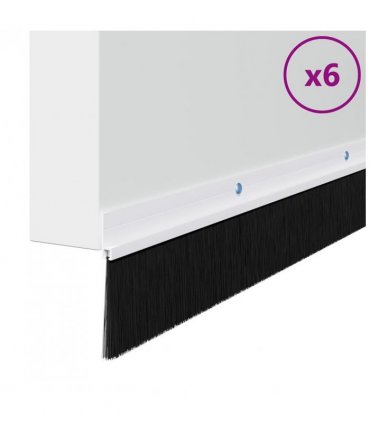 vidaXL Screw-on Door Brush Seals 6 pcs White 100 cm Aluminium Alloy