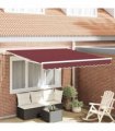 vidaXL Manual Retractable Awning Burgundy 300x250 cm