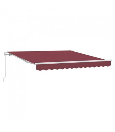 vidaXL Manual Retractable Awning Burgundy 300x250 cm