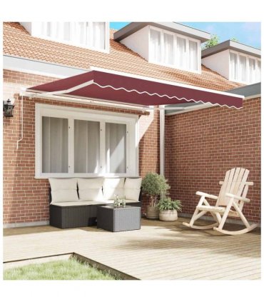 vidaXL Manual Retractable Awning Burgundy 300x250 cm