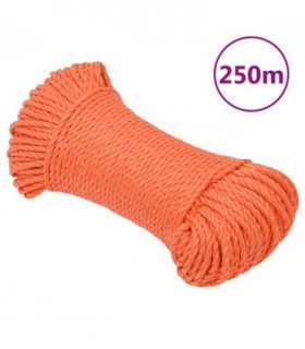 vidaXL Work Rope Orange 6 mm 250 m Polypropylene