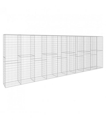 vidaXL Gabion Wall with Cover Galvanised Steel 600x50x200 cm