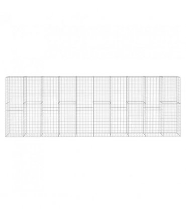 vidaXL Gabion Wall with Cover Galvanised Steel 600x50x200 cm