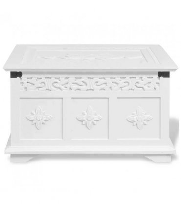 vidaXL Storage Chest | White | MDF and Solid Pine wood | Large and Small