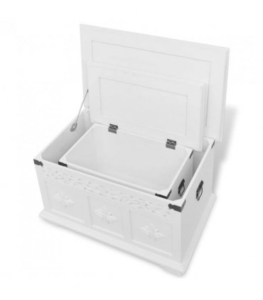 vidaXL Storage Chest | White | MDF and Solid Pine wood | Large and Small