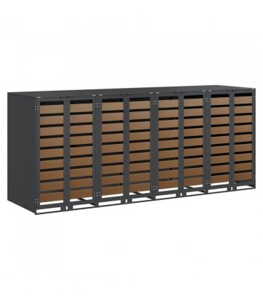 vidaXL Wheelie Bin Storage for 4 Bins Anthracite 272 x 77.5 x 115.5 cm
