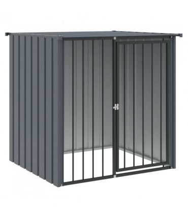 vidaXL Dog House with Roof Black 110x103x109 cm Galvanised Steel