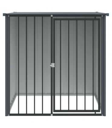 vidaXL Dog House with Roof Black 110x103x109 cm Galvanised Steel