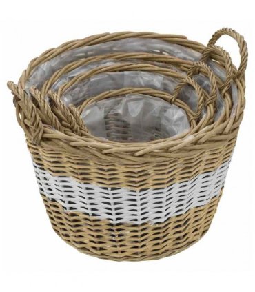 vidaXL Raised Bed 4 pcs Wicker with PE Lining
