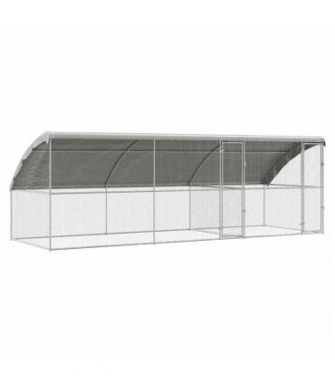 vidaXL Chicken Cage 3 pcs Silver 600 x 200 x 200 cm Galvanised Steel