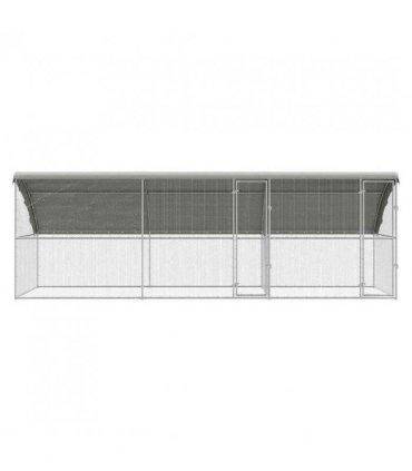 vidaXL Chicken Cage 3 pcs Silver 600 x 200 x 200 cm Galvanised Steel