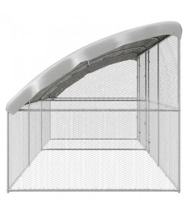 vidaXL Chicken Cage 3 pcs Silver 600 x 200 x 200 cm Galvanised Steel