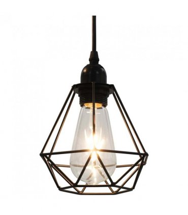 vidaXL Ceiling Lamp with Diamond Design Black 3 x E27 Bulbs