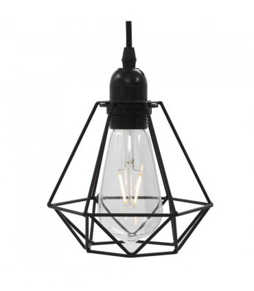 vidaXL Ceiling Lamp with Diamond Design Black 3 x E27 Bulbs