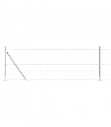 vidaXL Welded Wire Fence with Concrete Base 25 x 0.8 m Silver Mesh
